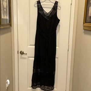 Pompous Girly Elegant Black Lace Long Dress